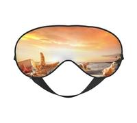 Schlafmaske für Strand mit Muscheln, Sonnenuntergang, Augenmaske zum Schlafen, voll verstellbarer Riemen, Augenabdeckungen für Damen/Herren