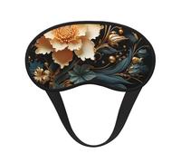 Schlafmaske, goldene Blumen auf schwarzer Augenmaske zum Schlafen, Verdunkelung, Augenschlaf für Männer und Frauen, Schlafmaske, bequeme Augenbinde, Augenschatten für Nachtschlaf, Reisen, Nickerchen,
