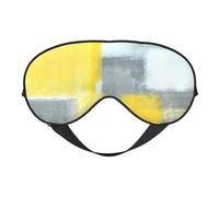 Schlafmaske, Grau und Gelb, abstrakte Kunstmalerei, Schlafmaske, glatt, weich, verstellbare Schattierung, Augenbinde, Augenmaske für Ausruhen, Reisen