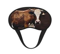 Schlafmaske, Kuh in braunem Leder, Augenmaske zum Schlafen, Verdunkelung, Augenschlaf für Männer und Frauen, Schlafmaske, bequeme Augenbinde, Lidschatten für Nachtschlaf, Reisen, Nickerchen, Büro