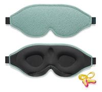 Schlafmaske lichtblockierend Ohrstöpsel Herren Damen See-grün