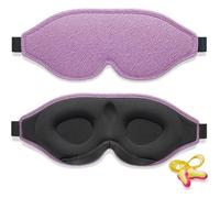 Schlafmaske Lichtschutz Ohrstöpsel Herren Damen Reise Violett