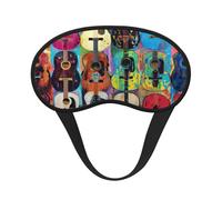 Schlafmaske mit Akustik- und Gitarren-Druck, Augen-Schlafmaske für Damen und Herren, für totale Dunkelheit, reduziert geschwollene Augenmaske