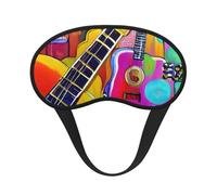 Schlafmaske mit Akustik- und Gitarren-Druck, für Seitenschläfer, niedliche Verdunkelung, Augenmaske, Abdeckung für Zuhause oder Reisen