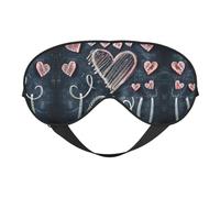 Schlafmaske mit Aufschrift "I Love You" mit Herzen, Augenbinde, weicher Augenschutz für Damen und Herren, für Reisen, Nickerchen, Meditation