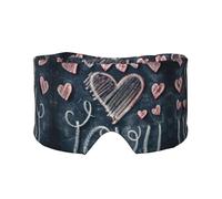 Schlafmaske mit Aufschrift "I Love You" mit Herzen, weiche Augenabdeckung, schalldicht, Ohrenschützer, Stirnband für Reisen, Nickerchen