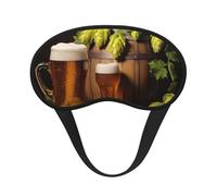 Schlafmaske mit Bier- und Hopfenzapfen für Seitenschläfer, lichtblockierende Nachtmasken zum Schlafen, Augenmaske für Damen und Herren, Augenabdeckung, weicher, bequemer Augenschatten für Reisen