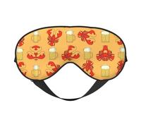 Schlafmaske mit Bier- und Krebsmuster, glatt, weich, verstellbare Schattierung, Augenbinde, Augenmaske für Ausruhen, Reisen
