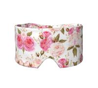 Schlafmaske mit Blumen-Rosen-Motiv, für Männer und Frauen, weiche Augenabdeckung, schalldicht, Ohrenschützer, Stirnband für Reisen, Nickerchen