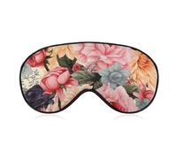 Schlafmaske mit Blumenmuster für Damen und Herren, Seitenschläfer-Augenabdeckung mit verstellbarem Riemen, weich, atmungsaktiv, Verdunkelung, rutschfest, tiefer Schlaf, Reiseutensilien