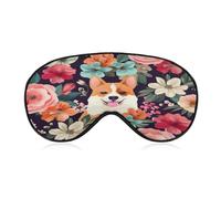 Schlafmaske mit Blumenmuster, lichtblockierend, Augenabdeckung mit verstellbarem Riemen, Augenschutz