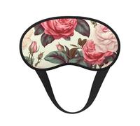 Schlafmaske mit Blumenmuster, Rose, weich, bequem, Augenmaske mit verstellbarem Riemen, Verdunkelung, Augen-Schlafschutz, für Damen, Mädchen, Herren, Reisen, Yoga, Nickerchen, Schichtarbeit