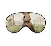 Schlafmaske mit braunem Kaninchen, für Damen und Herren, Seitenschläfer-Augenabdeckung mit verstellbarem Riemen, weich, atmungsaktiv, Verdunkelungsmaske, rutschfest, tiefes Schlafen, Reisezubehör