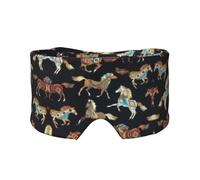 Schlafmaske mit braunem Pferdeaufdruck, weich, hautfreundlich, lichtblockierende Schlafmaske für Reisen, Yoga, Nickerchen