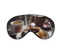 Schlafmaske mit Brot auf weißem Teller, weich, bequem, Augenmaske mit verstellbarem Riemen, Augenschutz, Augenschatten für Männer und Frauen, Arbeit, Reisen