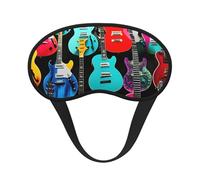 Schlafmaske mit buntem Gitarren-Druck, für Seitenschläfer, Cup-Form, Verdunkelung, Augenmaske, Schattierungen, Abdeckung für Damen und Herren