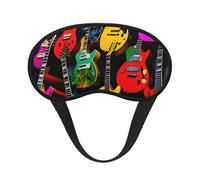 Schlafmaske mit buntem Gitarrendruck, für Seitenschläfer, Cup-Form, Verdunkelung, Augenmaske, Abdeckung für Damen und Herren