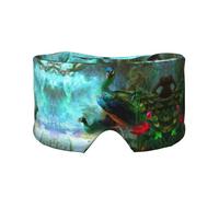 Schlafmaske mit buntem Pfauen-Aufdruck, weiche Augenabdeckung, schalldicht, Ohrenschützer, Stirnband für Reisen, Nickerchen