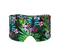 Schlafmaske mit buntem tropischem Blattmuster, für Männer und Frauen, weiche Augenabdeckung, schalldicht, Ohrenschützer, Stirnband für Reisen, Nickerchen