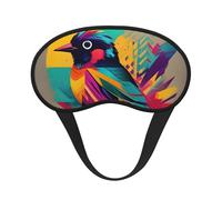 Schlafmaske mit buntem Vogeldruck, für Seitenschläfer, Cup-Form, Verdunkelung, Augenmaske, Schattierungen, Abdeckung für Damen und Herren