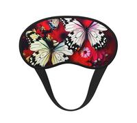 Schlafmaske mit bunten Blumen und Schmetterlingen, für Damen und Herren, weich und bequem, Schlafmaske, Verdunkelung, Augenabdeckung für Reisen, Yoga, Nickerchen, Schichtarbeit