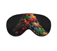 Schlafmaske mit bunten Bonbons, weich, bequem, Augenmaske mit verstellbarem Riemen, Augenschutz, Augenschatten für Männer und Frauen, Arbeit, Reisen