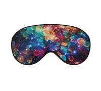 Schlafmaske mit bunten Regenbogen-Sternen, für Damen und Herren, Seitenschläfer-Augenabdeckung mit verstellbarem Riemen, weich, atmungsaktiv, Verdunkelungsmaske, rutschfest, tiefes Schlafen