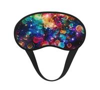 Schlafmaske mit bunten Regenbogen-Sternen, weich, bequem, Augenmaske mit verstellbarem Riemen, Verdunkelung, Augen-Schlafschutz, für Damen, Mädchen, Herren, Reisen, Yoga, Nickerchen, Schichtarbeit
