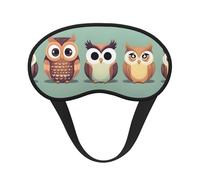 Schlafmaske mit Cartoon-Eulen, niedlicher Druck, Augen-Schlafmaske für Damen und Herren, für totale Dunkelheit, reduziert geschwollene Augenmaske