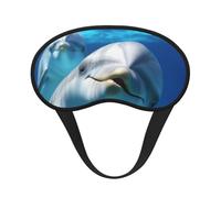 Schlafmaske mit Delphin mit einem Lächeln für Damen und Herren, Augenmaske zum Schlafen, lichtblockierend, Schlafmaske mit elastischem Band, Augenbinde für Flugschläfer, weich, atmungsaktiv,