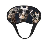 Schlafmaske mit drei Giraffen, mit Sonnenbrille, Augenmaske zum Schlafen, Verdunkelung, Augenschlaf für Männer und Frauen, Schlafmaske, bequeme Augenbinde, Lidschatten für Nachtschlaf, Reisen,