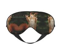Schlafmaske mit Eichhörnchen, lustig, glatt, weich, verstellbar, Schattierung, Augenbinde, Augenmaske für Ausruhen, Reisen
