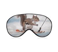Schlafmaske mit Eichhörnchen-Motiv für Damen und Herren, Seitenschläfer-Augenabdeckung mit verstellbarem Riemen, weich, atmungsaktiv, Verdunkelung, rutschfest, tiefer Schlaf, Reisezubehör