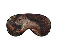 Schlafmaske mit Eichhörnchen-Stickerei, Augenmaske, Augenmasken für Schlafmasken für Damen und Herren, Reiseaugenmaske, verstellbare Schlafmaske, Schlafmaske, Verdunkelung, niedliche Schlafmaske