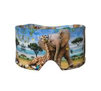 Schlafmaske mit Elefanten- und Giraffen-Aufdruck, weiche, hautfreundliche Augenabdeckungen, lichtblockierende Schlafmaske für Reisen, Yoga, Nickerchen