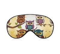 Schlafmaske mit Eulen, Vögeln, für Damen und Herren, Seitenschläfer-Augenabdeckung mit verstellbarem Riemen, weich, atmungsaktiv, Verdunkelungsmaske, rutschfest, tiefer Schlaf, Reisezubehör