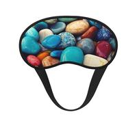 Schlafmaske mit farbigen Steinen, weich, bequem, Augenmaske mit verstellbarem Riemen, Verdunkelung, Augen-Schlafschutz, Abdeckung für Damen, Mädchen, Herren, Reisen, Yoga, Nickerchen, Schichtarbeit