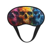 Schlafmaske mit farbigen Totenköpfen, Augen-Schlafmaske für Damen und Herren, für totale Dunkelheit, reduziert geschwollene Augenmaske