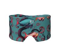 Schlafmaske mit Fisch- und Oktopus-Druck, licht-weich, Komfort-Augenbinde, mit verstellbarem Kopfband