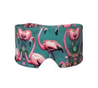 Schlafmaske mit Flamingo-Blumendruck, licht-weich, bequem, mit verstellbarem Kopfband