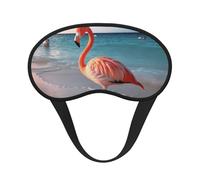 Schlafmaske mit Flamingo-Motiv am Strand, weich, bequem, Augenmaske mit verstellbarem Riemen, Verdunkelung, Augenschutz, für Damen, Mädchen, Herren, Reisen, Yoga, Nickerchen, Schichtarbeit
