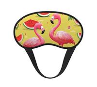 Schlafmaske mit Flamingo und Wassermelone für Seitenschläfer, weich, atmungsaktiv, Augenmaske, Verdunkelung, Seide, Augenschlaf mit elastischem Band, Nacht-Augenbinde für Damen und Herren