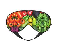 Schlafmaske mit frischem Gemüse, Früchten, Augenbinde, weicher Augenschutz für Damen und Herren, für Reisen, Nickerchen, Meditation