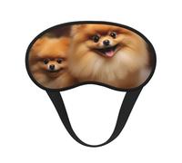 Schlafmaske mit gelbem Pomeranian für Damen und Herren, weich und bequem, Schlafmaske, Verdunkelung, Augenabdeckung für Reisen, Yoga, Nickerchen, Schichtarbeit