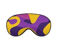 Schlafmaske mit gelbem und violettem Muster, lichtblockierende Augenmaske, bequem und weich, Augenabdeckung mit Gummiband, geeignet für Männer und Frauen, geeignet für Reisen/Schlafen