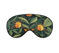 Schlafmaske mit goldfarbenem Käfermuster, weich und bequem, für die Nacht, Gesichtsumarmung, gepolsterte Augenabdeckung mit verstellbarem Band für tiefe Erholung, Reisen, Schichtarbeit