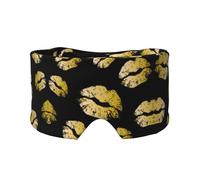 Schlafmaske mit goldfarbenem Lippendruck, weiche, hautfreundliche Augenabdeckungen, lichtblockierende Schlafmaske für Reisen, Yoga, Nickerchen