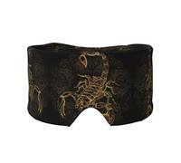 Schlafmaske mit goldfarbenem Skorpion-Druck, für Männer und Frauen, weiche Augenabdeckung, schalldicht, Ohrenschützer, Stirnband für Reisen, Nickerchen