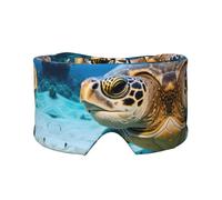 Schlafmaske mit großem Meeresschildkröten-Druck, licht-weich, bequem, Augenbinde mit verstellbarem Kopfband