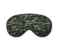 Schlafmaske mit grünem Camouflage, weich und bequem, für die Nacht, Gesichtsumarmung, gepolsterte Augenabdeckung mit verstellbarem Band für tiefe Erholung, Reisen, Schichtarbeit